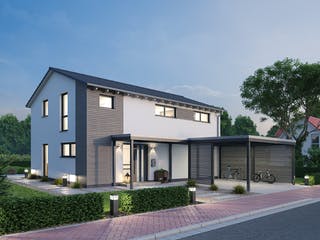 Massivhaus Einfamilienhaus EFH 139 von SR System, Satteldach-Klassiker Außenansicht 1