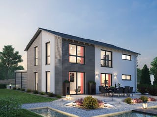 Massivhaus Einfamilienhaus EFH 139 von SR System, Satteldach-Klassiker Außenansicht 2