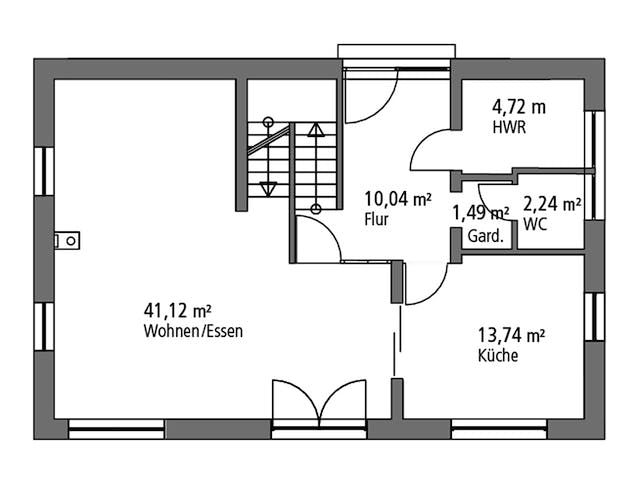 Massivhaus Einfamilienhaus EFH 139 von SR System, Satteldach-Klassiker Grundriss 1
