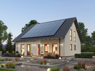 Massivhaus Einfamilienhaus EFH 142 von SR System Schlüsselfertig ab 279500€, Satteldach-Klassiker Außenansicht 1