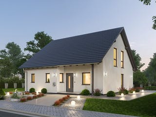 Massivhaus Einfamilienhaus EFH 142 von SR System Schlüsselfertig ab 279500€, Satteldach-Klassiker Außenansicht 2