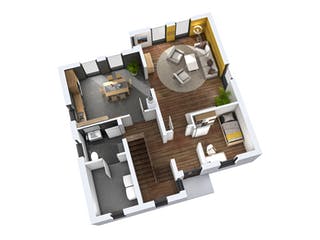 Massivhaus Einfamilienhaus EFH 142 von SR System Schlüsselfertig ab 279500€, Satteldach-Klassiker Grundriss 1