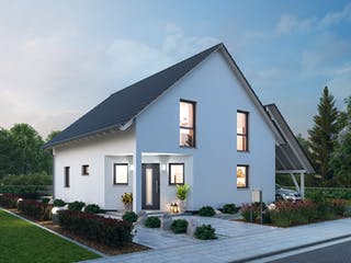 Massivhaus Einfamilienhaus EFH 143 von SR System Schlüsselfertig ab 252139€, Satteldach-Klassiker Außenansicht 2