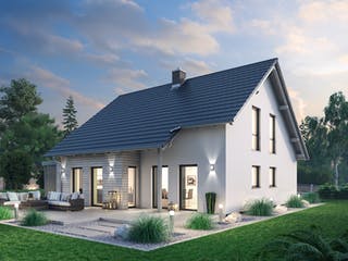 Massivhaus Einfamilienhaus EFH 144 von SR System Schlüsselfertig ab 289500€, Satteldach-Klassiker Außenansicht 1