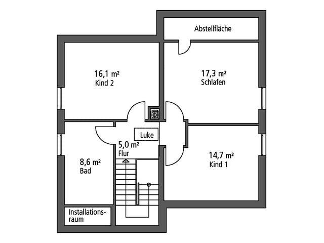 Massivhaus Einfamilienhaus EFH 144 von SR System Schlüsselfertig ab 289500€, Satteldach-Klassiker Grundriss 2