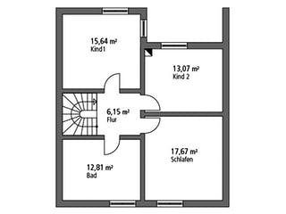Massivhaus Einfamilienhaus EFH 147 von SR System Schlüsselfertig ab 309500€, Satteldach-Klassiker Grundriss 2
