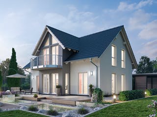 Massivhaus Einfamilienhaus EFH 151 von SR System Schlüsselfertig ab 319500€, Satteldach-Klassiker Außenansicht 2