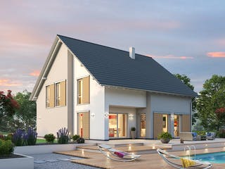 Massivhaus Einfamilienhaus EFH 173 von SR System Schlüsselfertig ab 292107€, Satteldach-Klassiker Außenansicht 1