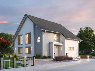 Massivhaus Einfamilienhaus EFH 173 von SR System Schlüsselfertig ab 292107€, Satteldach-Klassiker Außenansicht 2