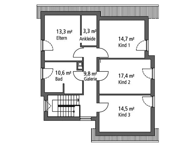 Massivhaus Einfamilienhaus EFH 173 von SR System Schlüsselfertig ab 292107€, Satteldach-Klassiker Grundriss 2
