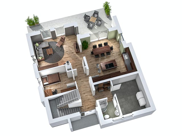 Massivhaus Einfamilienhaus EFH 173 von SR System Schlüsselfertig ab 292107€, Satteldach-Klassiker Grundriss 3