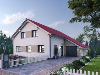 Massivhaus Einfamilienhaus EFH 190 von SR System Schlüsselfertig ab 349500€, Satteldach-Klassiker Außenansicht 1