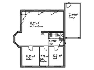 Massivhaus Einfamilienhaus EFH 190 von SR System Schlüsselfertig ab 349500€, Satteldach-Klassiker Grundriss 1
