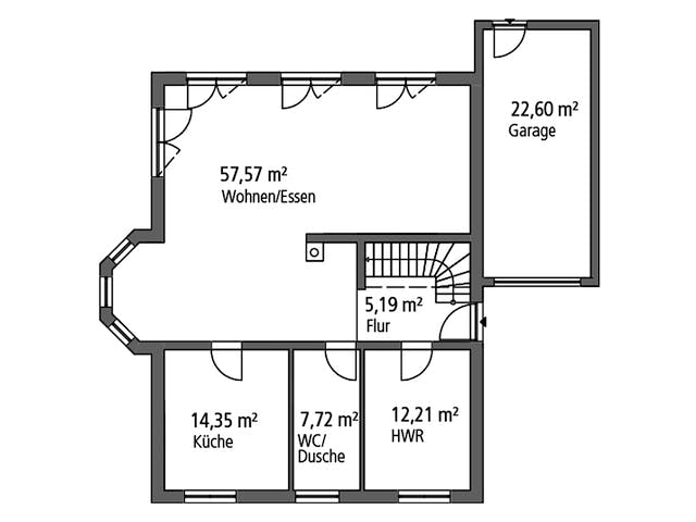 Massivhaus Einfamilienhaus EFH 190 von SR System Schlüsselfertig ab 349500€, Satteldach-Klassiker Grundriss 1