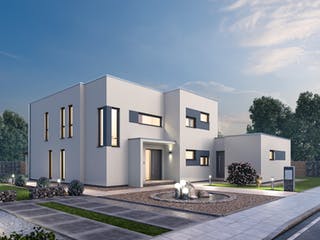 Massivhaus Mehrgenerationenhaus MGH 232 von SR System Schlüsselfertig ab 459000€, Cubushaus Außenansicht 2