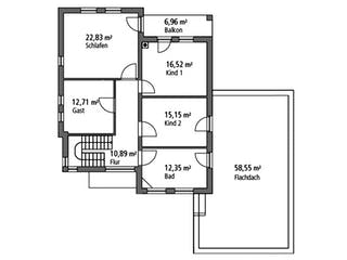 Massivhaus Mehrgenerationenhaus MGH 232 von SR System Schlüsselfertig ab 459000€, Cubushaus Grundriss 2
