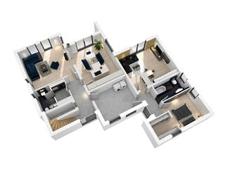 Massivhaus Mehrgenerationenhaus MGH 232 von SR System Schlüsselfertig ab 459000€, Cubushaus Grundriss 3