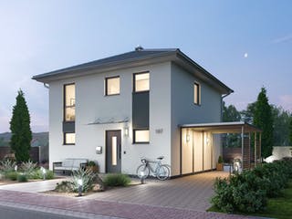 Massivhaus Stadtvilla STV 107 von SR System Schlüsselfertig ab 239500€, Stadtvilla Außenansicht 2