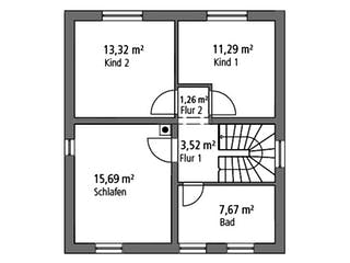 Massivhaus Stadtvilla STV 107 von SR System Schlüsselfertig ab 239500€, Stadtvilla Grundriss 2