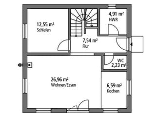 Massivhaus Stadtvilla STV 122 von SR System Schlüsselfertig ab 249500€, Stadtvilla Grundriss 1