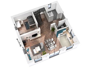 Massivhaus Stadtvilla STV 122 von SR System Schlüsselfertig ab 249500€, Stadtvilla Grundriss 3