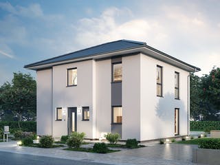 Massivhaus Stadtvilla STV 133 von SR System Schlüsselfertig ab 299500€, Stadtvilla Außenansicht 1