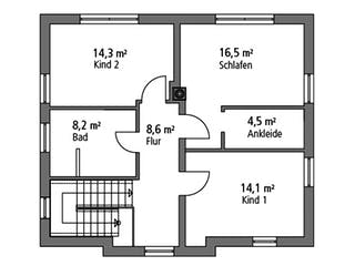 Massivhaus Stadtvilla STV 133 von SR System Schlüsselfertig ab 299500€, Stadtvilla Grundriss 2