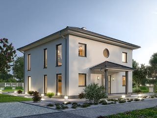 Massivhaus Stadtvilla STV 157 von SR System Schlüsselfertig ab 329500€, Stadtvilla Außenansicht 1