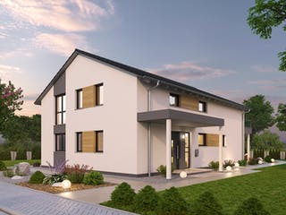 Massivhaus Zweifamilienhaus ZFH 244 von SR System Schlüsselfertig ab 362900€, Satteldach-Klassiker Außenansicht 3