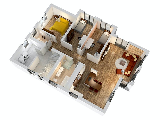 Massivhaus Zweifamilienhaus ZFH 244 von SR System Schlüsselfertig ab 362900€, Satteldach-Klassiker Grundriss 3