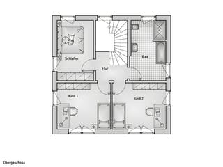 Massivhaus Stadthaus 22.1 von hebelHAUS Schlüsselfertig ab 305000€, Stadtvilla Grundriss 2