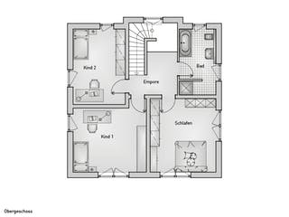 Massivhaus Stadthaus 22.2 von hebelHAUS Schlüsselfertig ab 355000€, Stadtvilla Grundriss 2