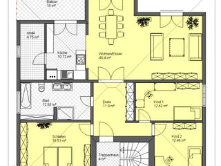 Fertighaus Stadthaus 270 von SOLID-HAUS Schlüsselfertig ab 389150€, Stadtvilla Grundriss 1