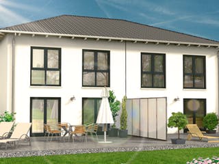 Massivhaus Stadthaus 52.11 von hebelHAUS Schlüsselfertig ab 270000€, Stadtvilla Außenansicht 1