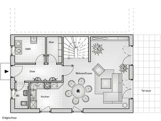 Massivhaus Stadthaus 52.11 von hebelHAUS Schlüsselfertig ab 270000€, Stadtvilla Grundriss 1