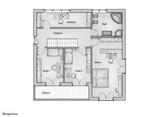 Massivhaus Stadthaus 22.36 von hebelHAUS Schlüsselfertig ab 369000€, Stadtvilla Grundriss 2