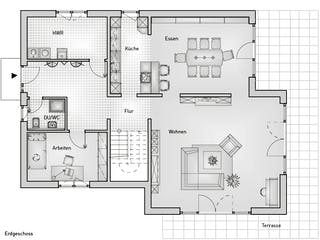 Massivhaus Stadthaus 22.69 von hebelHAUS Schlüsselfertig ab 440000€, Stadtvilla Grundriss 1