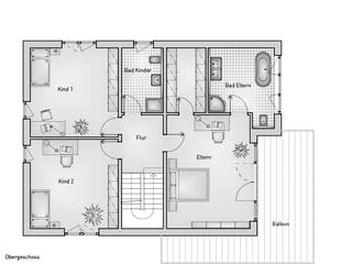 Massivhaus Stadthaus 22.69 von hebelHAUS Schlüsselfertig ab 440000€, Stadtvilla Grundriss 2