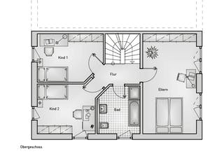 Massivhaus Stadthaus 52.11 von hebelHAUS Schlüsselfertig ab 270000€, Stadtvilla Grundriss 2