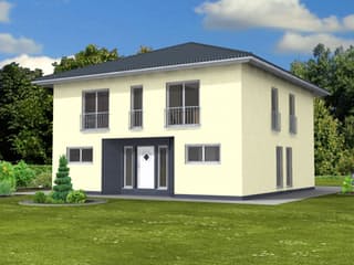 Fertighaus Stadtvilla 197 von Suckfüll Energiesparhaus Schlüsselfertig ab 248680€, Stadtvilla Außenansicht 2