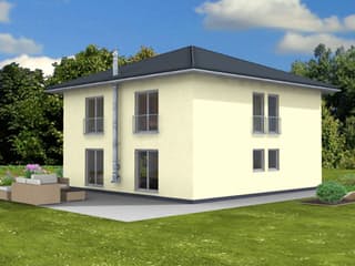 Fertighaus Stadtvilla 197 von Suckfüll Energiesparhaus Schlüsselfertig ab 248680€, Stadtvilla Außenansicht 3