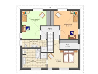 Fertighaus Stadtvilla 197 von Suckfüll Energiesparhaus Schlüsselfertig ab 248680€, Stadtvilla Grundriss 2