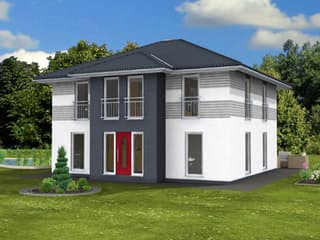 Fertighaus Stadtvilla 188 von Suckfüll Energiesparhaus Schlüsselfertig ab 246410€, Stadtvilla Außenansicht 1