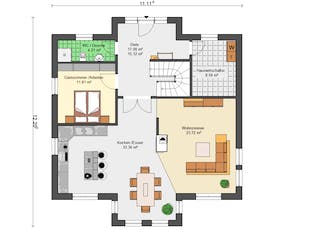 Fertighaus Stadtvilla 188 von Suckfüll Energiesparhaus Schlüsselfertig ab 246410€, Stadtvilla Grundriss 1