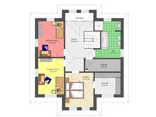 Fertighaus Stadtvilla 188 von Suckfüll Energiesparhaus Schlüsselfertig ab 246410€, Stadtvilla Grundriss 2