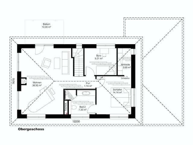 Massivhaus Stadtvilla Borgstedt mit Carport von HausCompagnie Schlüsselfertig ab 220000€, Stadtvilla Grundriss 2