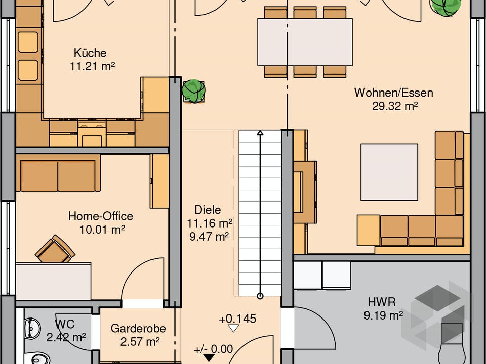 Stadtvilla Signus von Kern-Haus Grundriss
