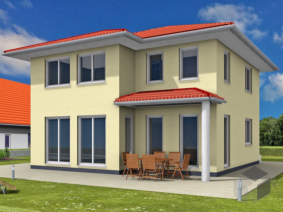 Stadtvilla Verona 121 von NEWE-Massivhaus Außenansicht