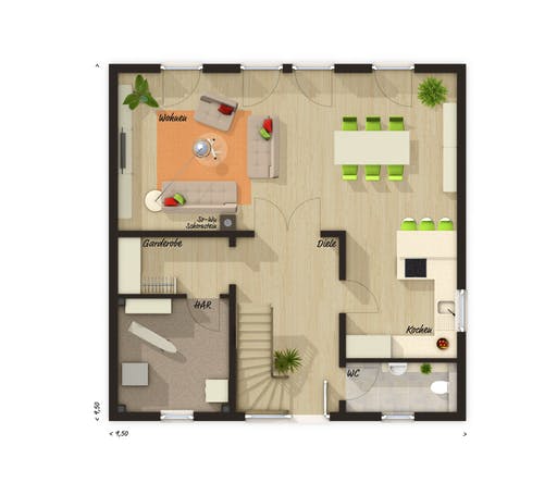 Stadtvilla 145 Trend Floorplan 1