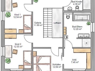 Fertighaus Stadtvilla 159 von Suckfüll Energiesparhaus Schlüsselfertig ab 471375€, Stadtvilla Grundriss 2